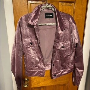 Purple velvet jacket and skirt set